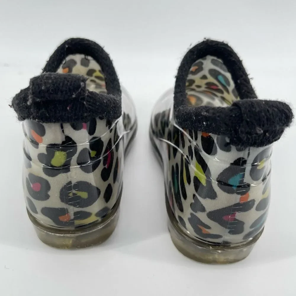 Capelli New York Kids Girl’s Multicolor Leopard Print Rubber Ankle Rain Boots 9